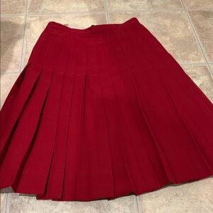 Vintage Red pleated Skirt